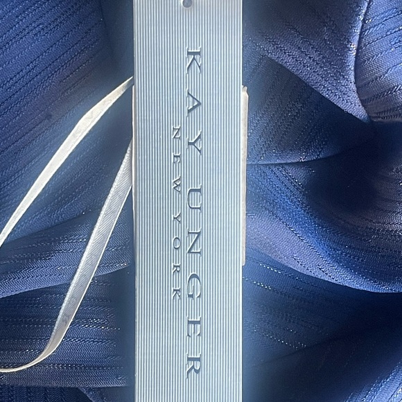 New! Kay Unger New York NavyBlue V Neck long dress size 4 - Picture 12 of 14